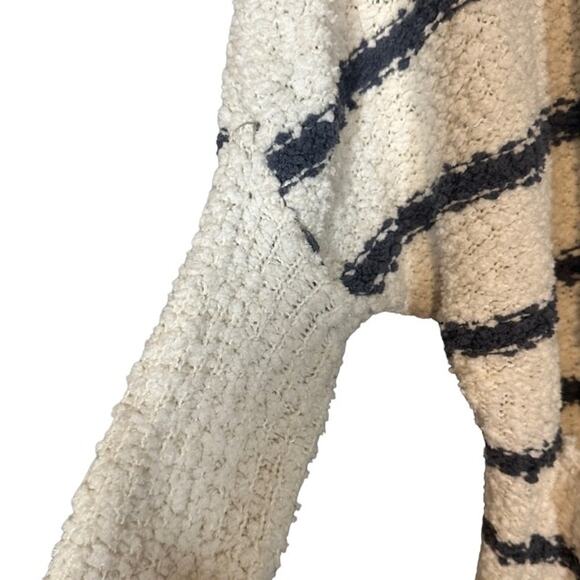 C&C California White & Navy Blue Striped Opened Front Knit Cardigan Women Sz S - Picture 3 of 9